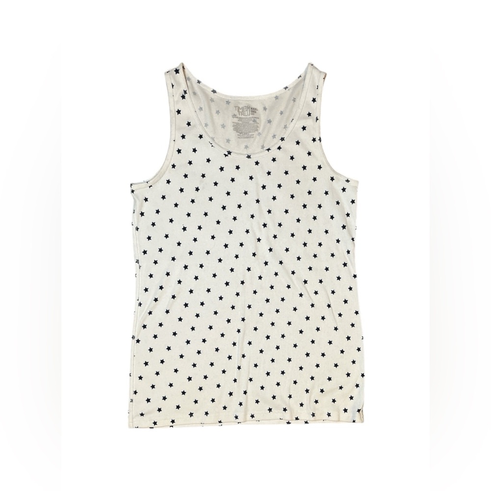 White Tank Top with Blue Stars